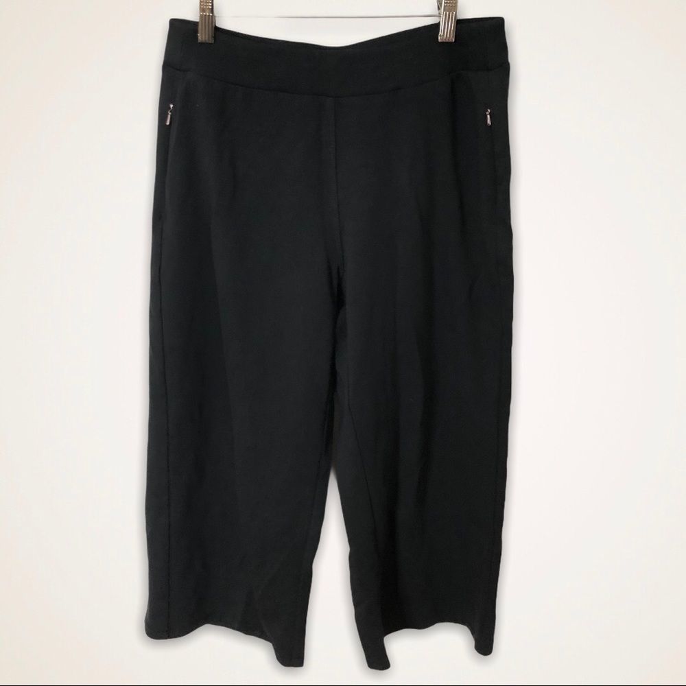CALIA Wide Leg Crop Pants Black Size Medium - Picture 2 of 6